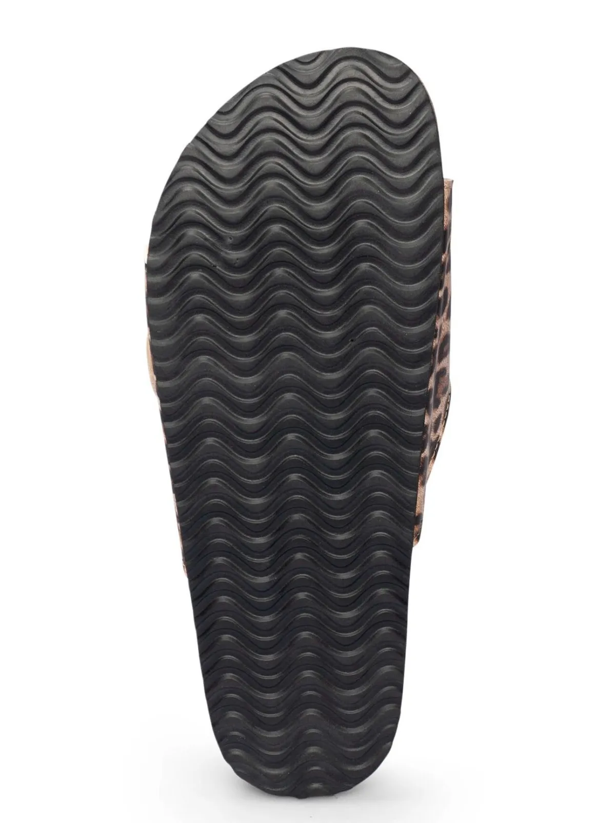 Klett-Pantolette in Leder-Optik