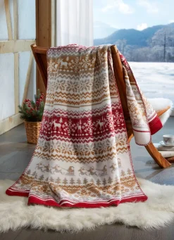 Kuschelige Wohndecke mit winterlichen Motiven