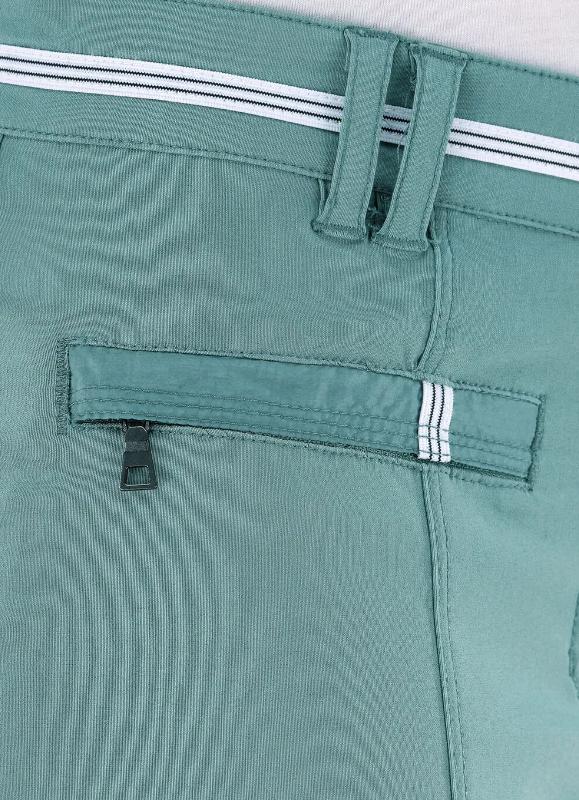 7/8-lange Hose mit kontrastfarbenem Zierband