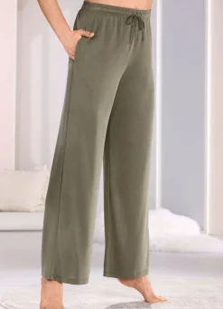 Lange Laurina Lounge-Hose, mit Kordelzug und Taschen