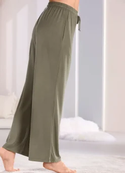 Lange Laurina Lounge-Hose, mit Kordelzug und Taschen