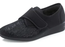 Laurina, klassische Damen-Klettschuhe, mit elastischem Samt
