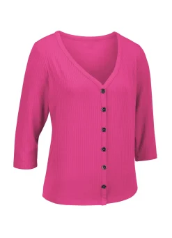 Laurina Shirtjacke mit durchgehender Knopfleiste