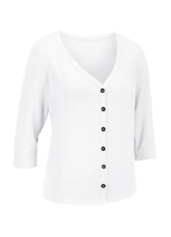 Laurina Shirtjacke mit durchgehender Knopfleiste