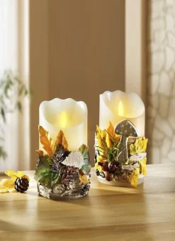 LED-Echtwachskerzen, 2er-Set