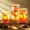 LED-Echtwachskerzen mit Eulenmotiv, 3er-Set