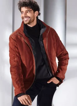Lederkurzjacke mit Innentaschen
