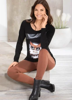 Leggings im interresanten Materialmix
