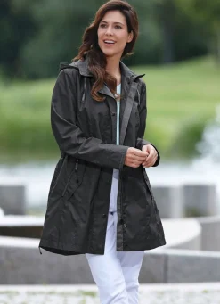 Longjacke mit abnehmbarer Kapuze