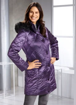 Longjacke mit abnehmbarer Kapuze