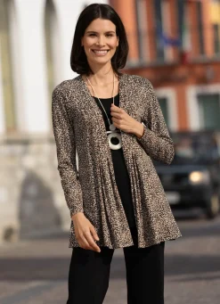 Longshirt in Jacken-Optik