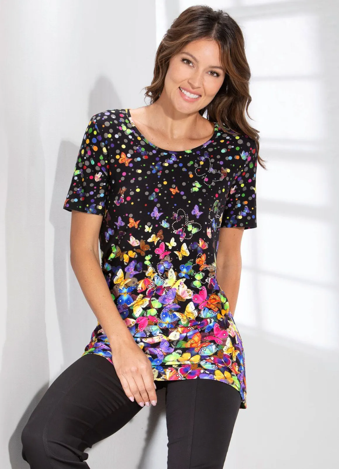 Longshirt mit farbbrillantem Inkjet-Druck