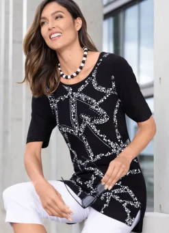 Longshirt mit Strasszier