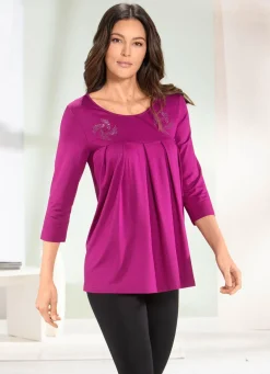 Longshirt mit Zierplättchen in 3 Farben