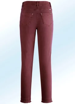 Magic-Jeans mit toller Nietenzier sowie angesagtem Fransensaum