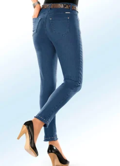 Magic-Jeans mit toller Nietenzier sowie angesagtem Fransensaum
