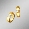 Massive Klappcreolen mit 2 Brillanten