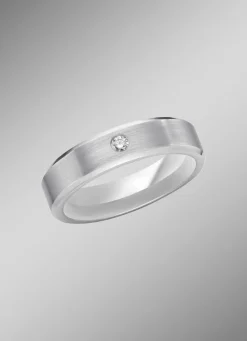 Mattierter Trauring in Silber 925/- fein