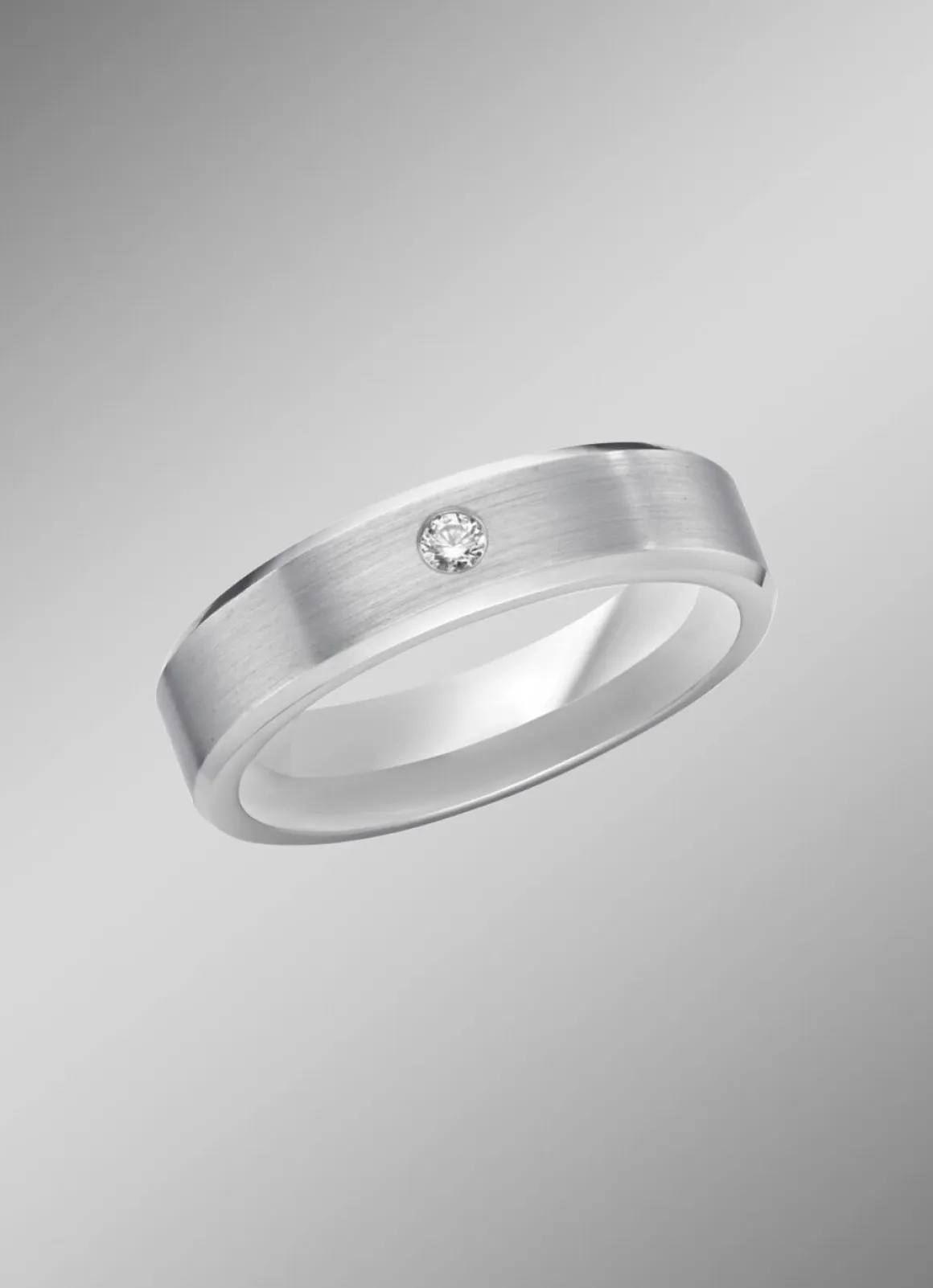 Mattierter Trauring in Silber 925/- fein