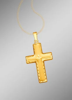 Mattierter und diamantierter Kreuz-Anhänger