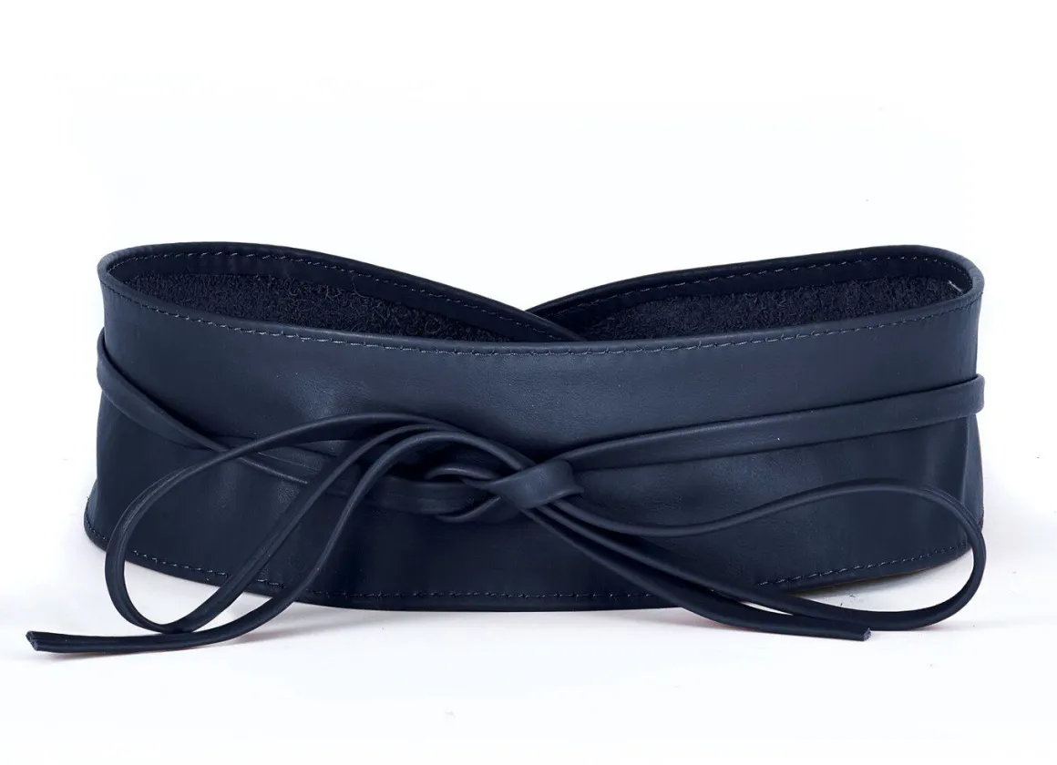 Modischer Leder-Bindegürtel, 8 cm breit