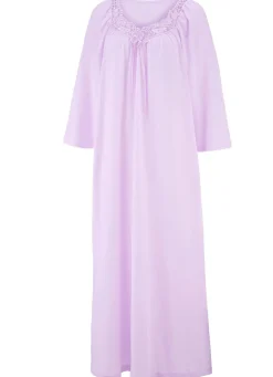 Nachthemd, knöchellang und Stickereispitze