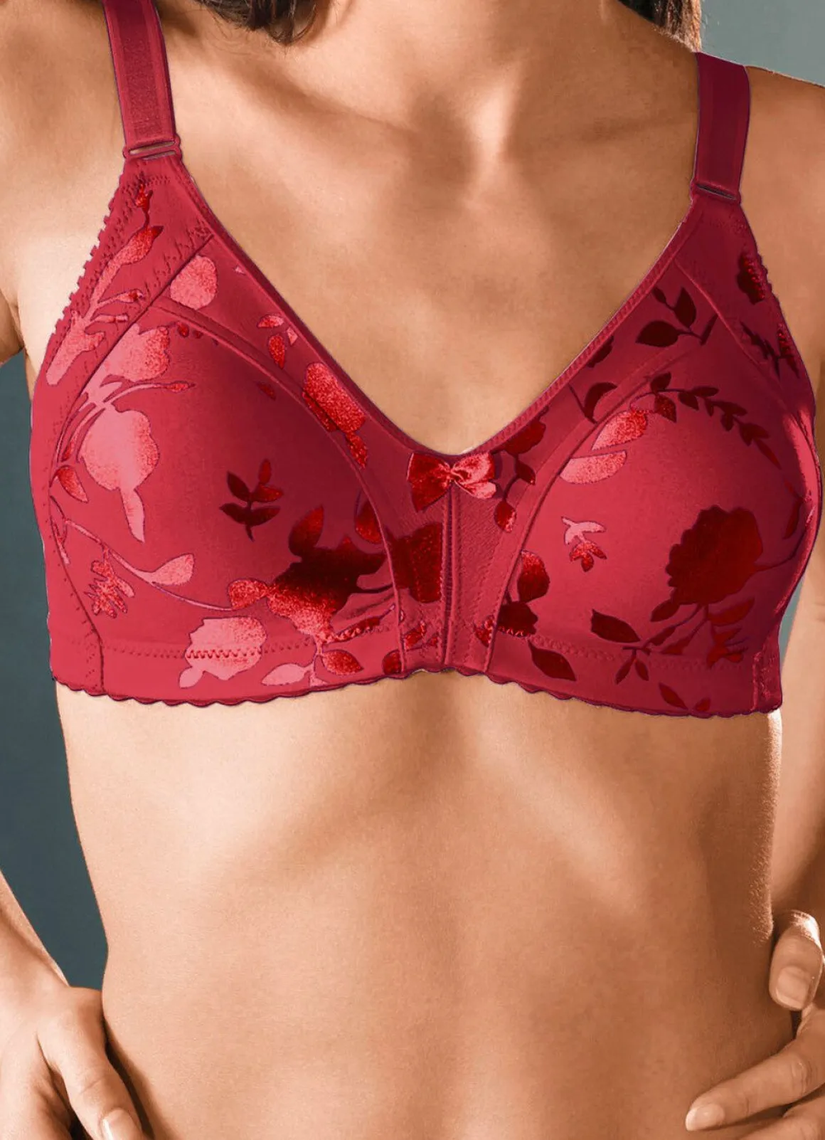 Naturana Minimizer-BH mit dezent glänzendem Floraldruck