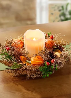 Naturkranz mit LED-Kerze