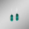 Ohrhaken mit Zirkonia und Malachit-