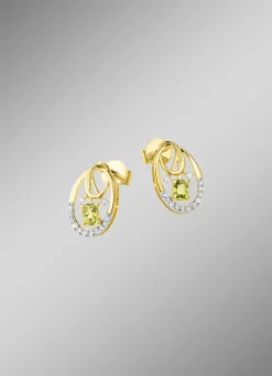 Ohrstecker mit Brillanten und Peridot