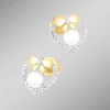 Ohrstecker mit 38 Brillanten und Süßwasser-Zuchtperlen