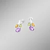 Ohrstecker mit echt Amethyst, echt Citrin und echt Peridot