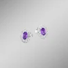 Ohrstecker mit echt Amethyst und synth. Zirkonia