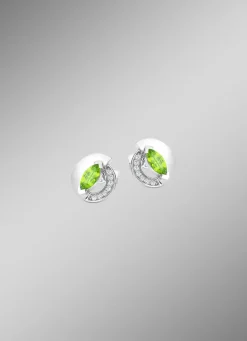 Ohrstecker mit echt Peridot und synth. Zirkonia