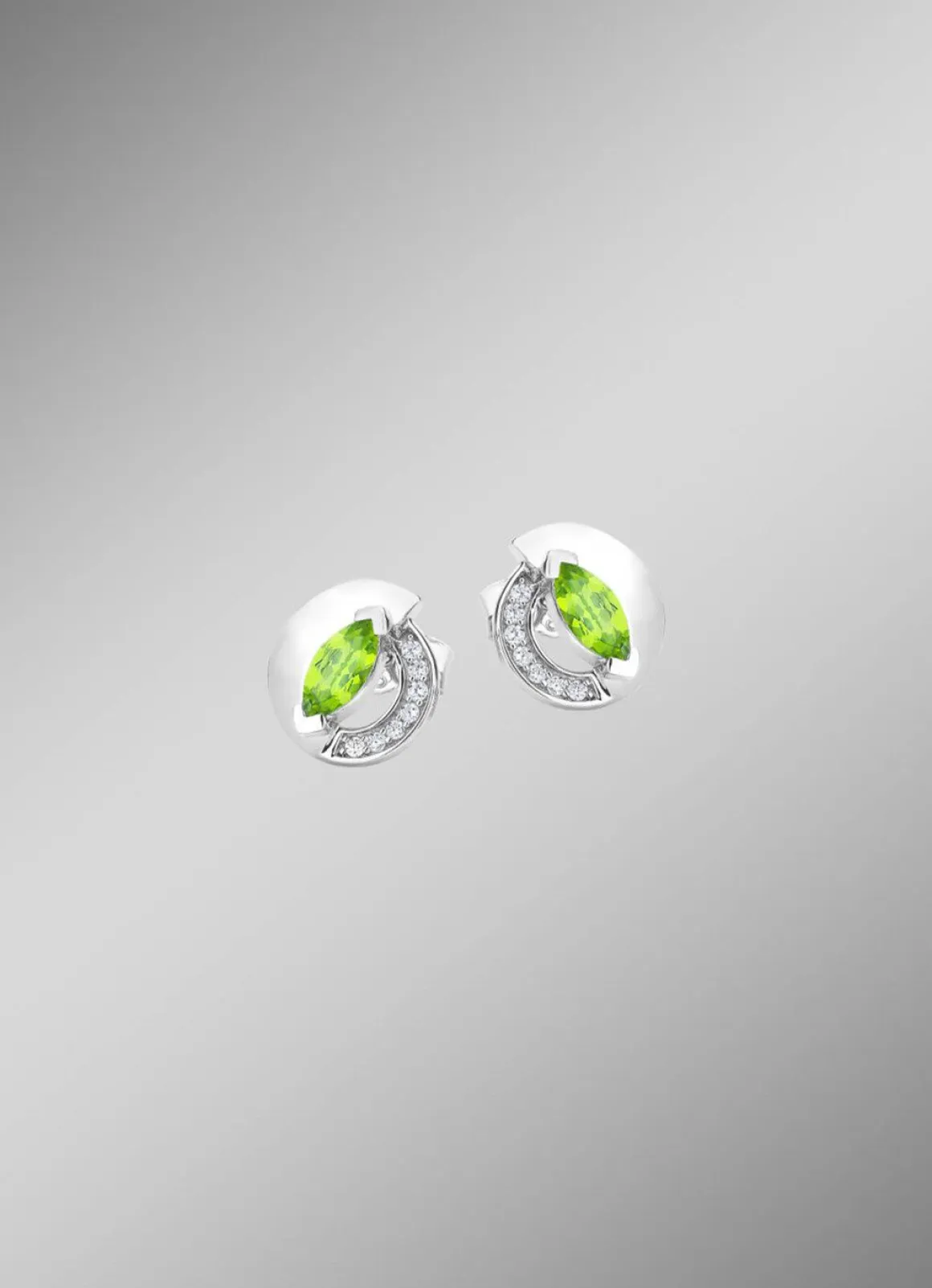 Ohrstecker mit echt Peridot und synth. Zirkonia