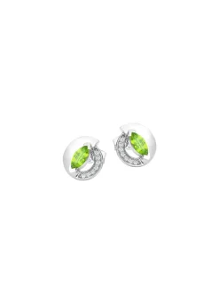Ohrstecker mit echt Peridot und synth. Zirkonia