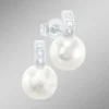 Ohrstecker mit Süßwasser-Zuchtperle und Brillanten