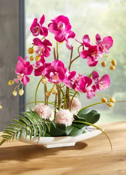 Orchideen-Arrangement in Schale