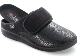 Pantoffel aus Elastik und Veloursmaterial