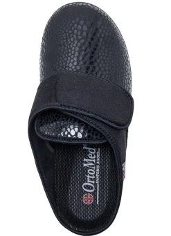 Pantoffel aus Elastik und Veloursmaterial