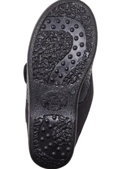 Pantoffel aus Elastik und Veloursmaterial