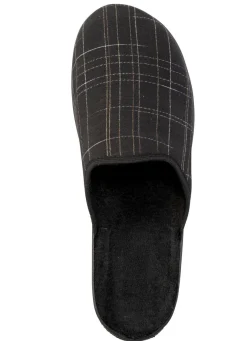 Pantoffel aus kariertem Textil