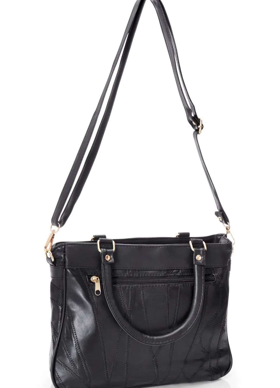 Patchwork-Tasche mit abnehmbarem Umhängeriemen