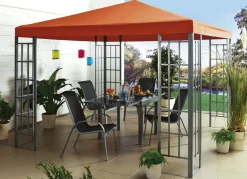 Pavillon mit Gestell aus pulverbeschichtetem Stahl