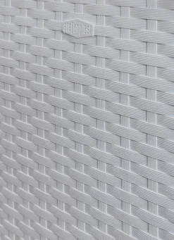Pflanzkasten in moderner Rattan-Optik