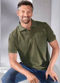 Poloshirt mit kurzer Knopfleiste