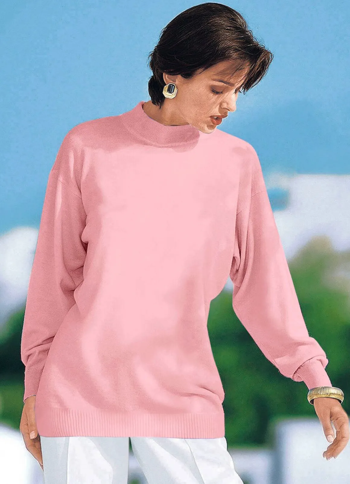 Pullover in Feinstrick mit Schurwolle