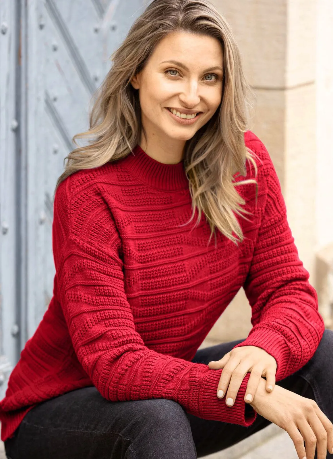Pullover in Strukturmix