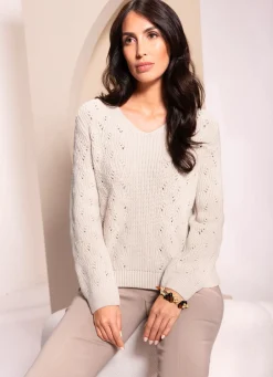 Pullover mit Ajour-Akzenten