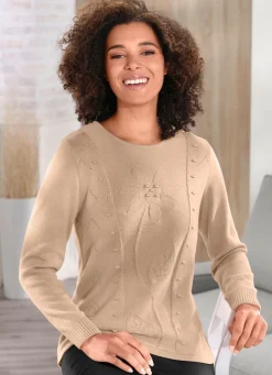 Pullover mit aufwendiger Strukturblüte